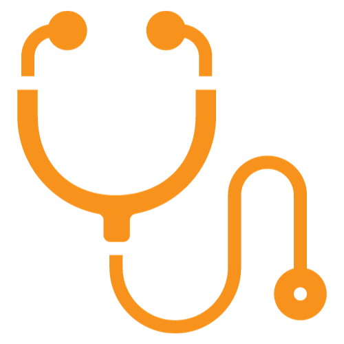 Cartoon icon of stethoscope